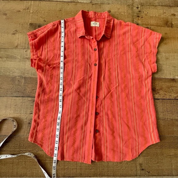 Marine Layer Coral Striped cap Sleeve Shirt — NWOT — Size M - Picture 4 of 7